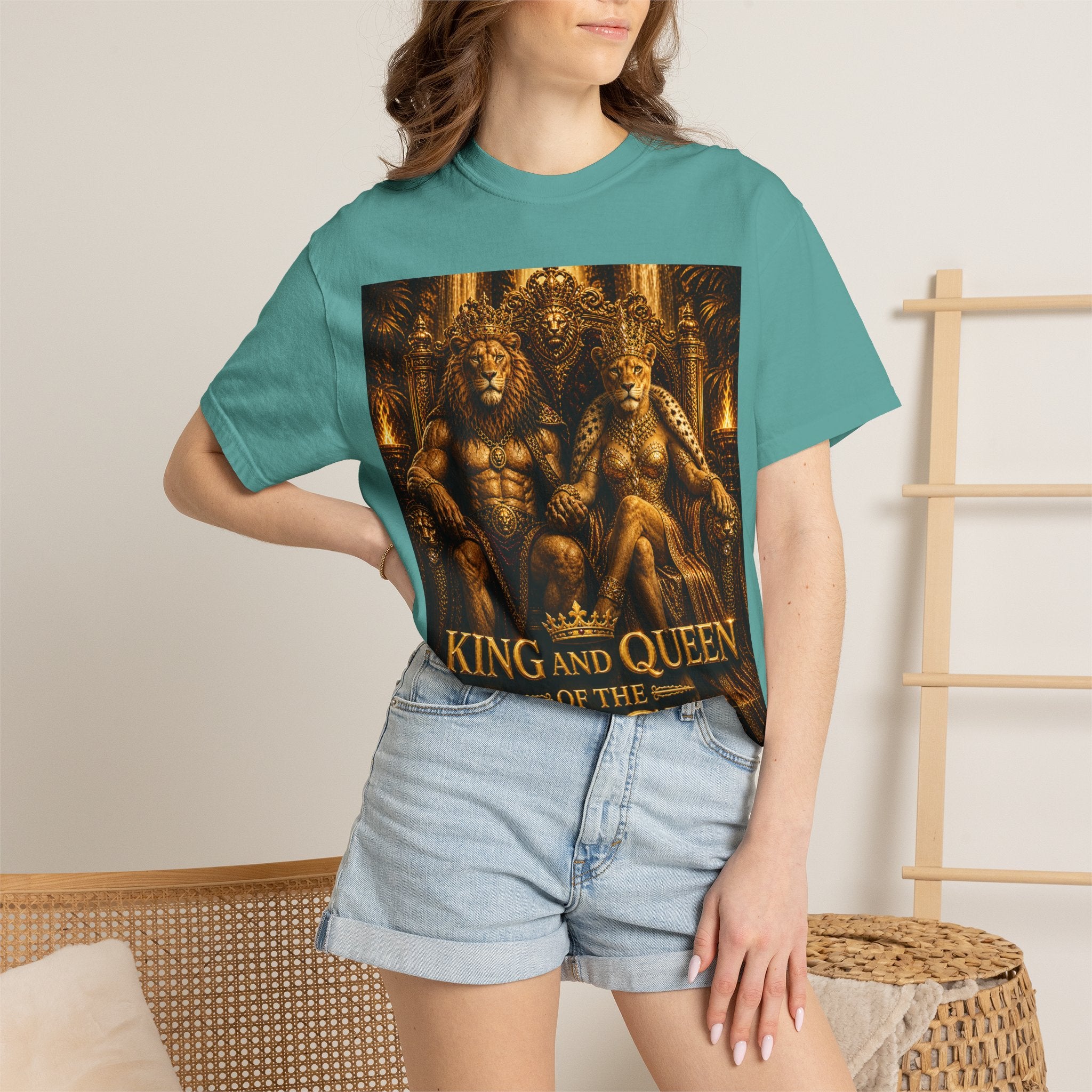 King and Queen of the Jungle T-Shirt — Regal Lion & Lioness Graphic Tee