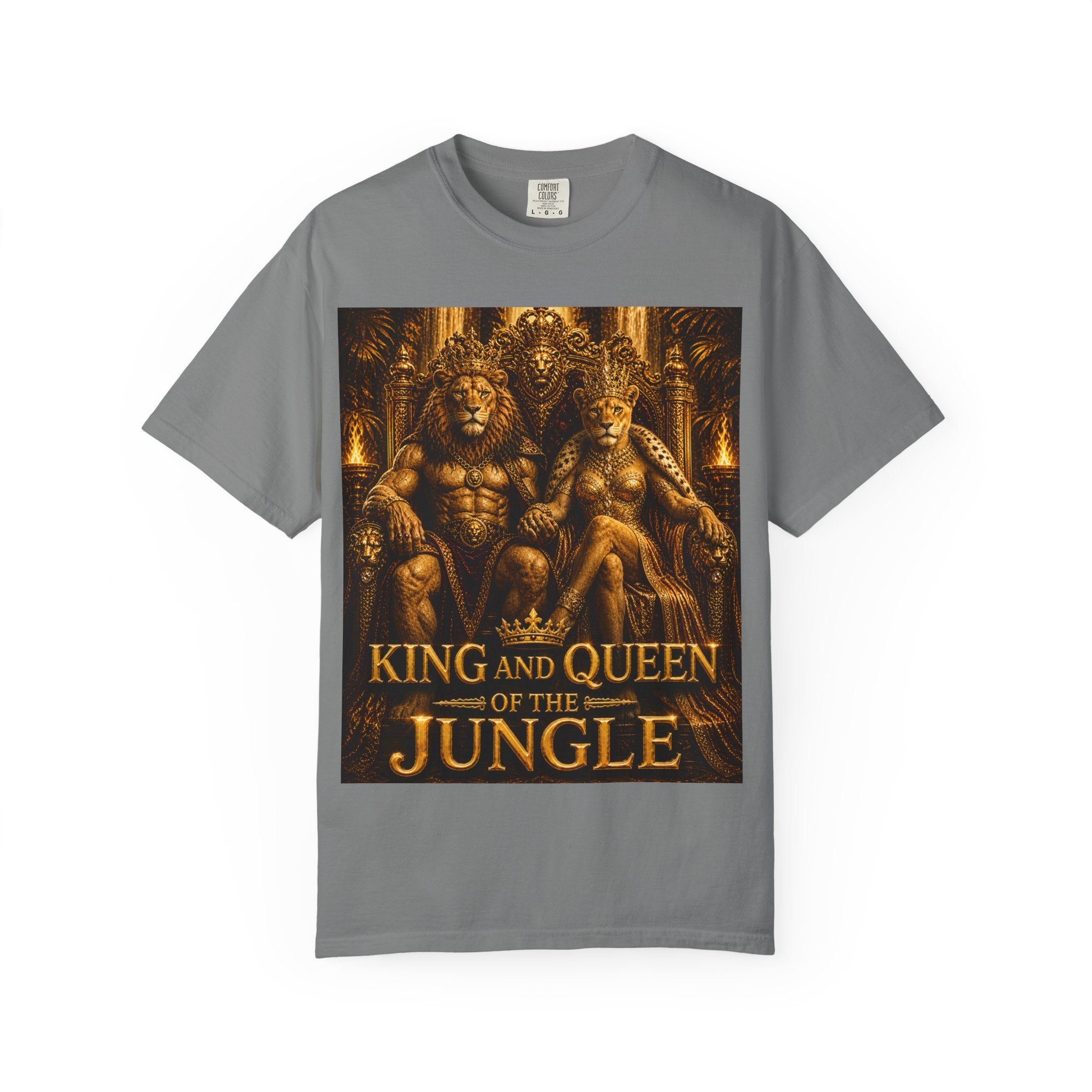 King and Queen of the Jungle T-Shirt — Regal Lion & Lioness Graphic Tee
