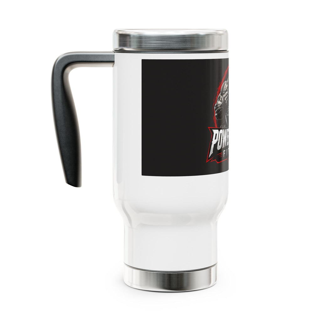 Power-Hungry Fitness Travel Mug — 14oz Stainless Steel Tumbler with Handle