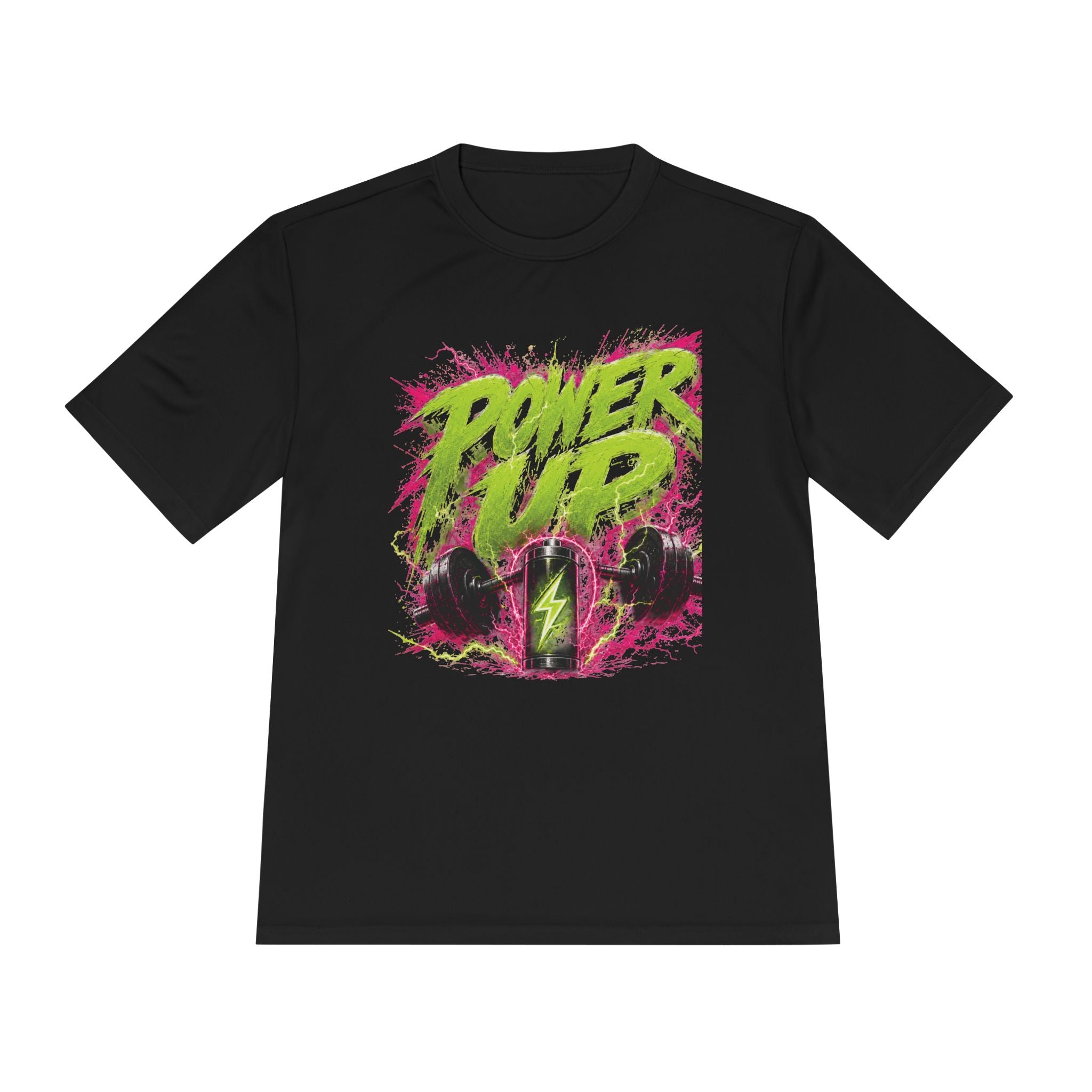 Power Up Tee — Neon Gym Workout Shirt
