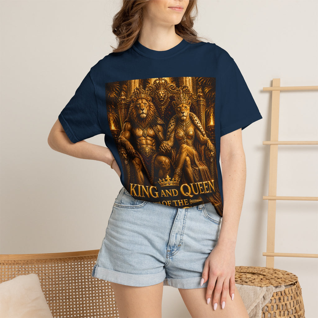 King and Queen of the Jungle T-Shirt — Regal Lion & Lioness Graphic Tee