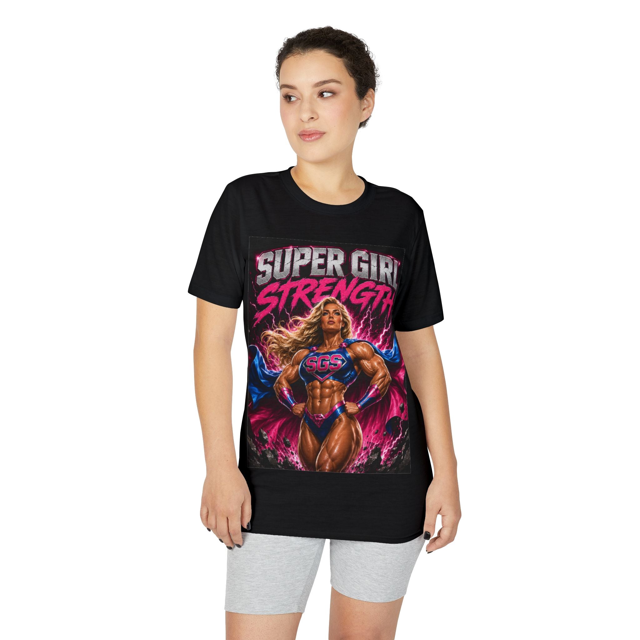 Super Girl Strength T-Shirt — Women's Superhero Fitness Tee