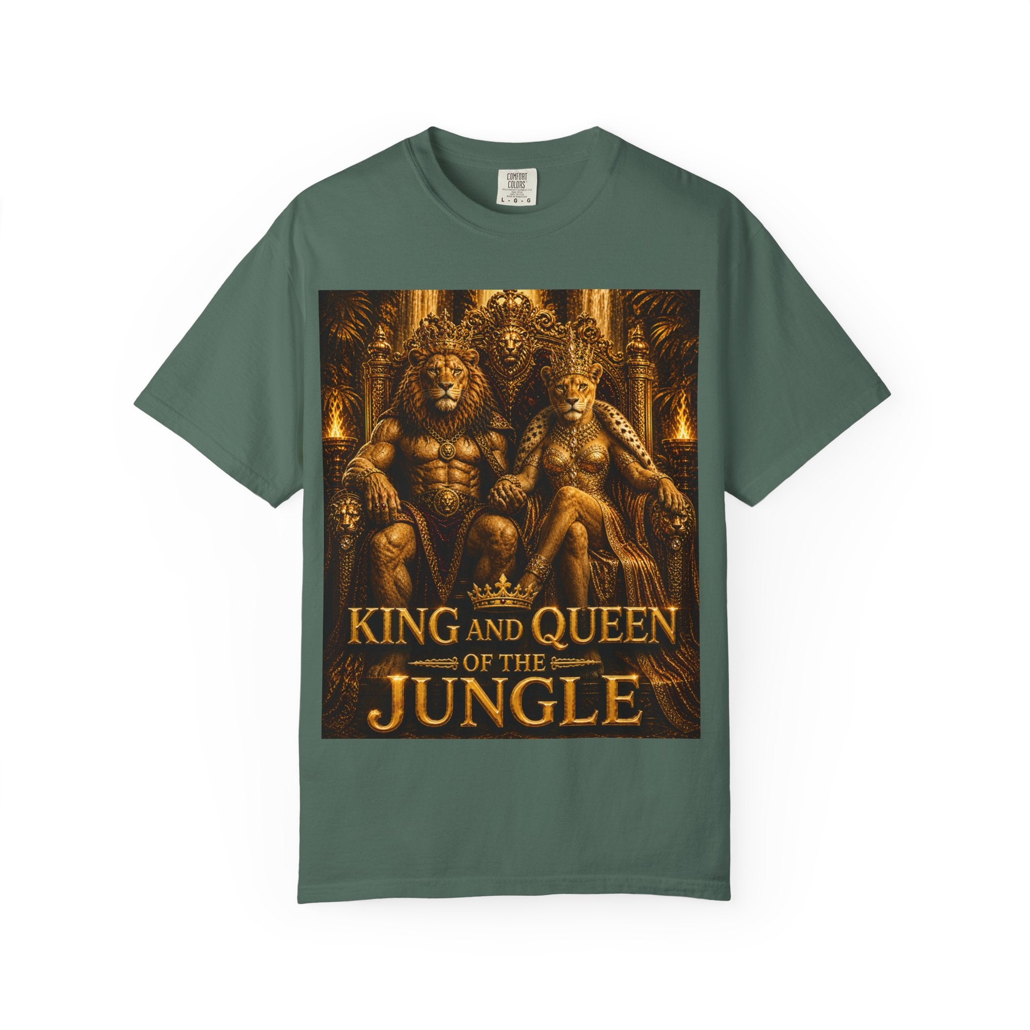 King and Queen of the Jungle T-Shirt — Regal Lion & Lioness Graphic Tee