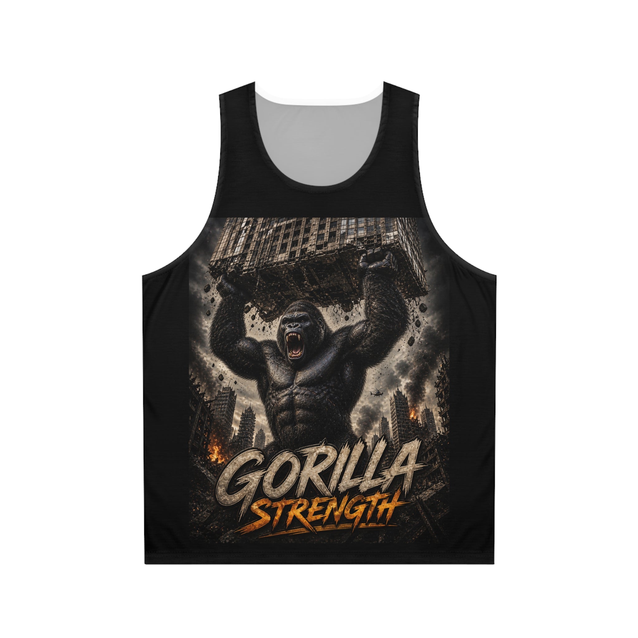 Gorilla Strength Tank Top — Gym Workout Muscle-Fit Graphic Tank
