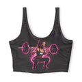 Workout Sports Bra — Pink Neon Weightlifter Design
