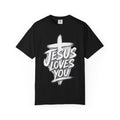 Jesus Loves You T‑Shirt — Faith Graphic Tee with Brushstroke Cross