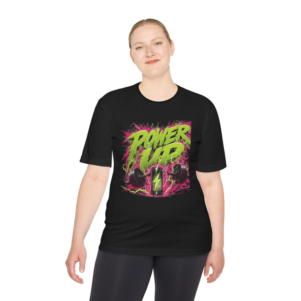 Power Up Tee — Neon Gym Workout Shirt