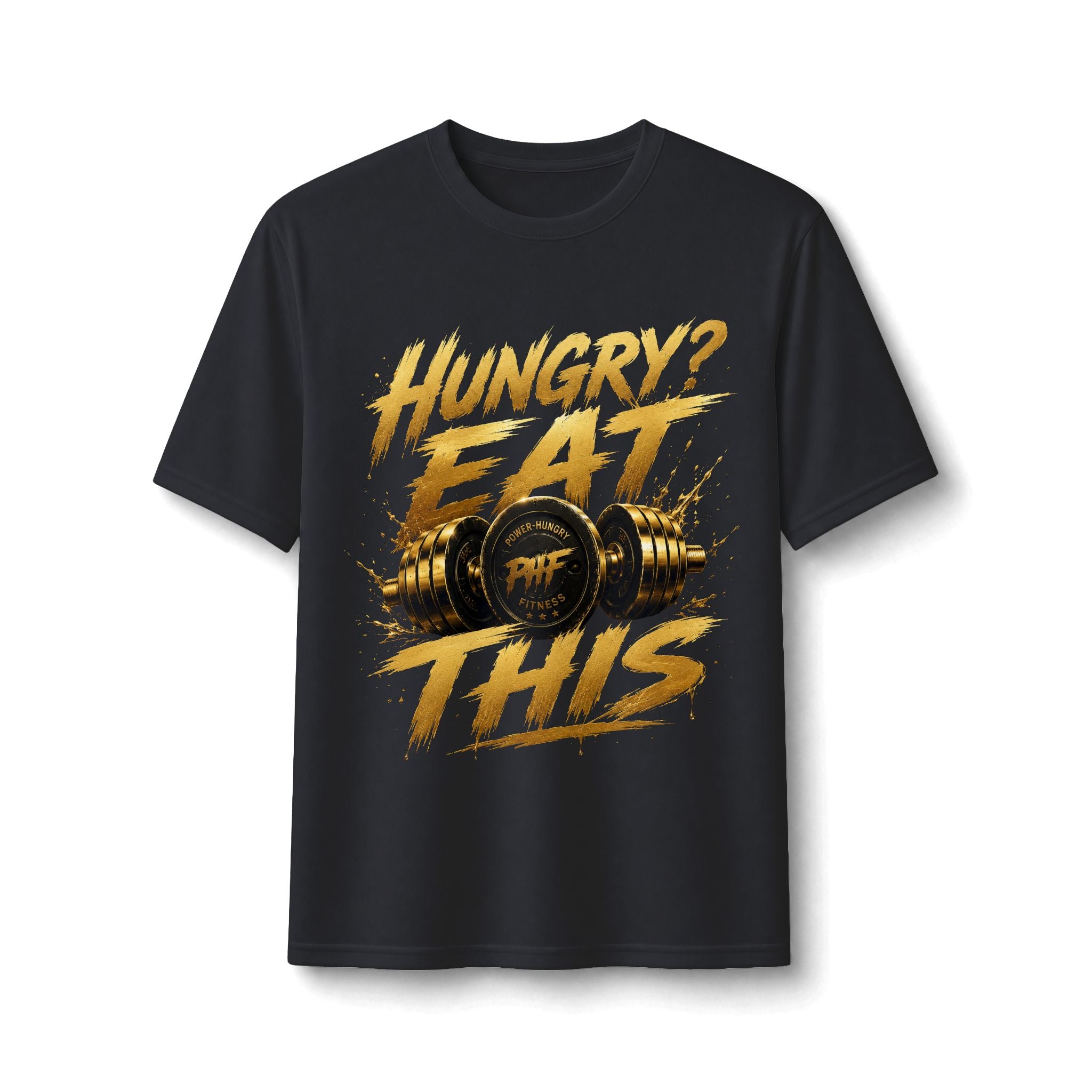 Hungry? Eat This Performance Tee – Gym Motivational Workout Shirt with Dumbbell Graphic