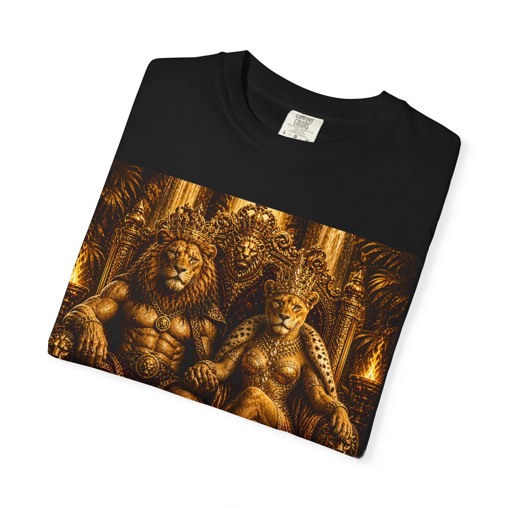 King and Queen of the Jungle T-Shirt — Regal Lion & Lioness Graphic Tee