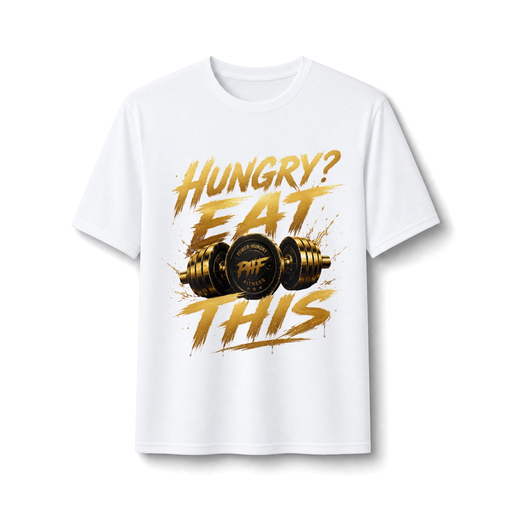 Hungry? Eat This Performance Tee – Gym Motivational Workout Shirt with Dumbbell Graphic
