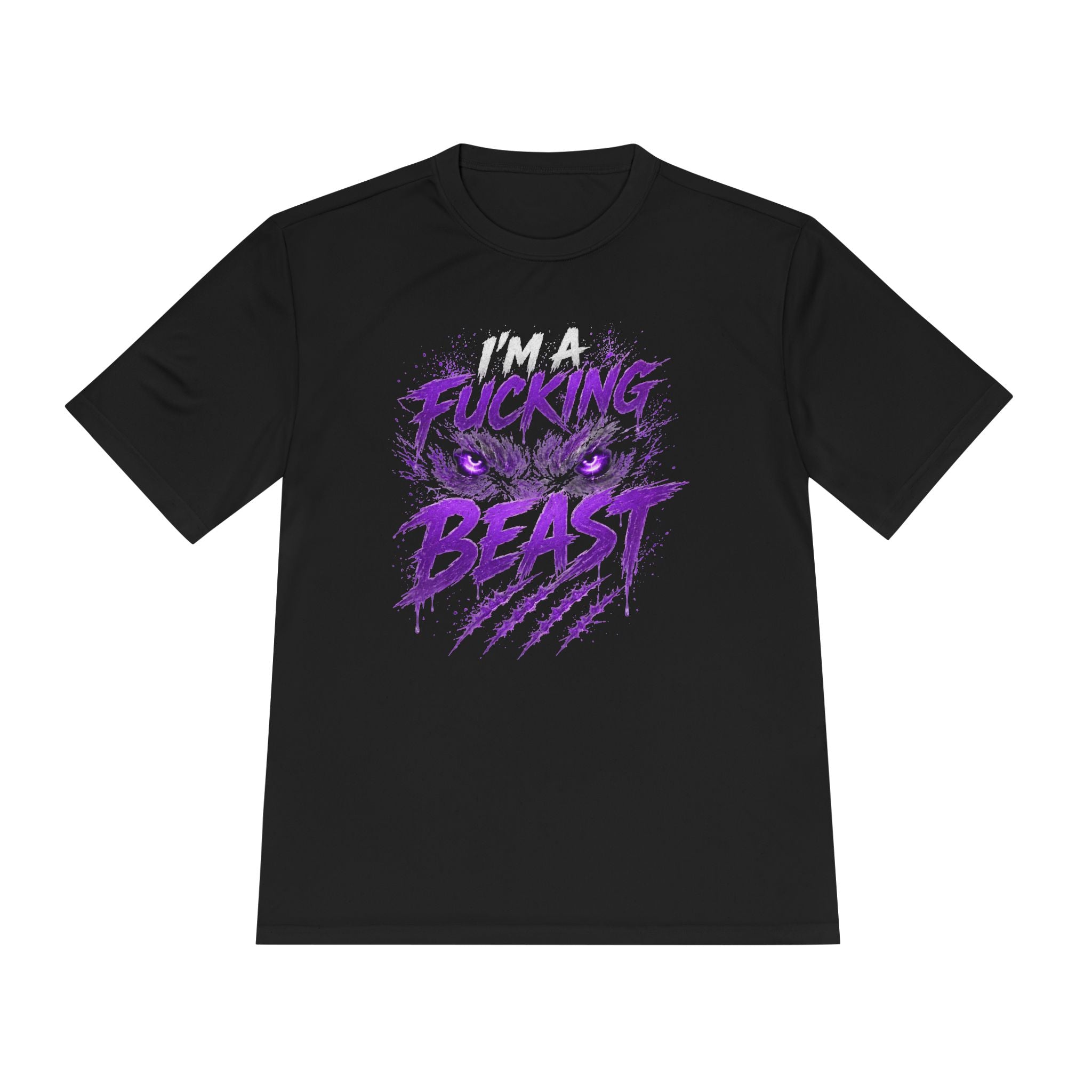 I’m a F***ing Beast Tee — Bold Purple Monster Graphic Moisture-Wicking Shirt