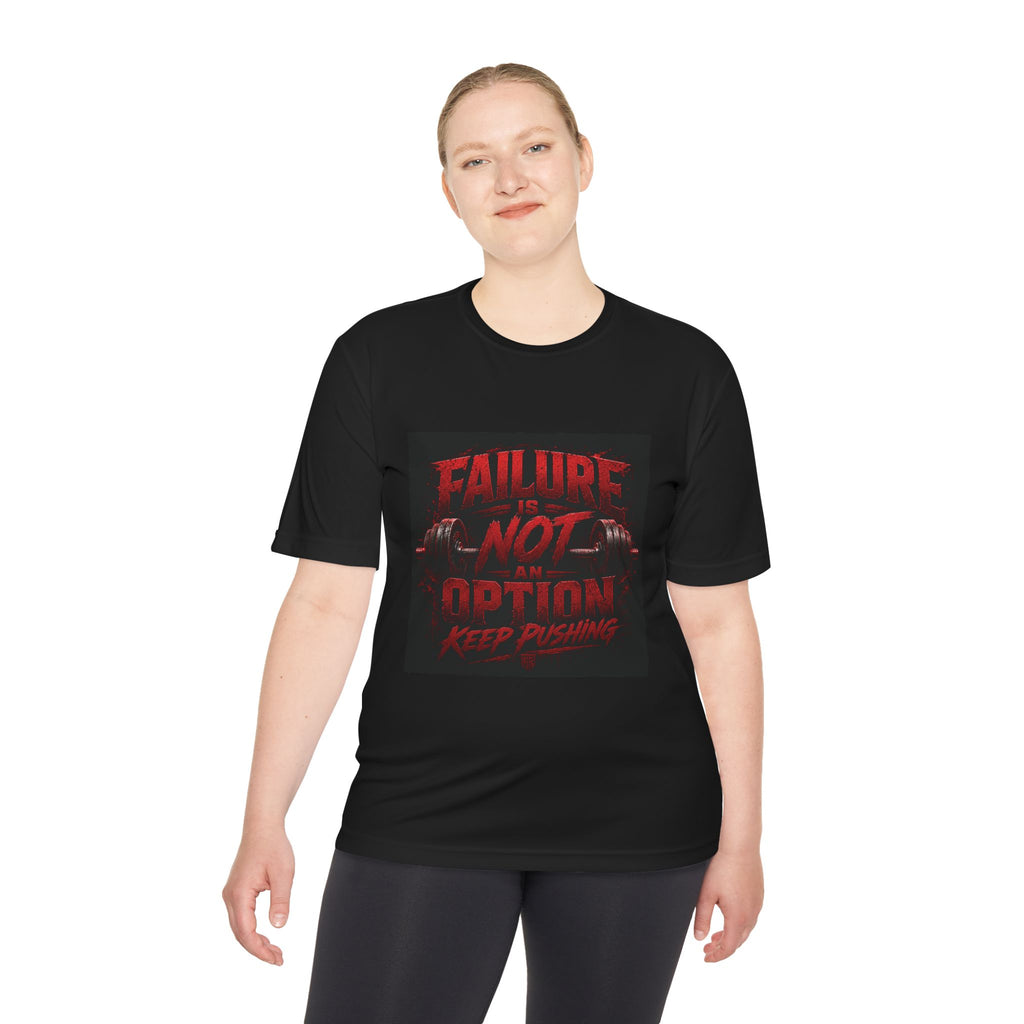 Motivational Gym Tee — "Failure Is Not An Option, Keep Pushing"