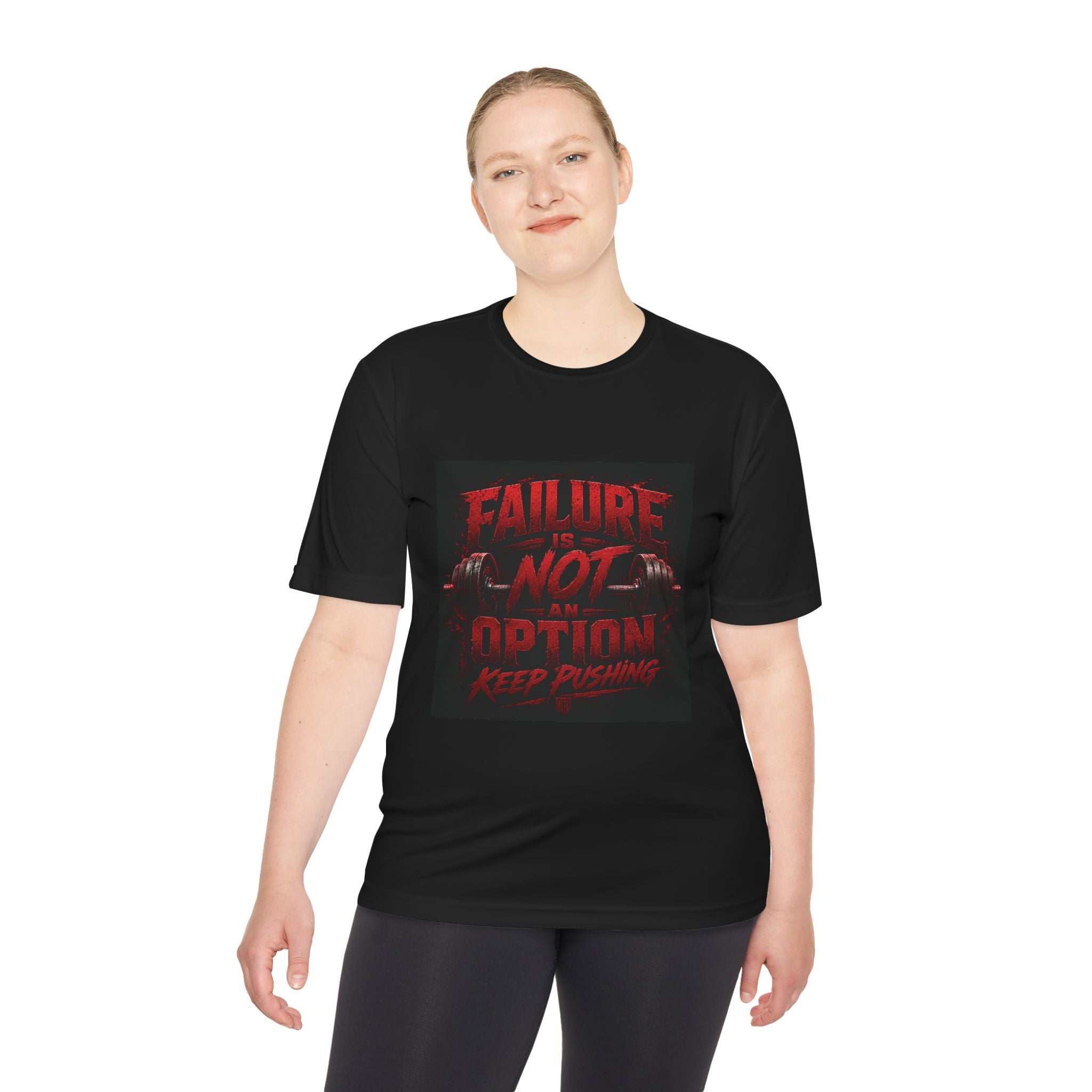 Motivational Gym Tee — "Failure Is Not An Option, Keep Pushing"