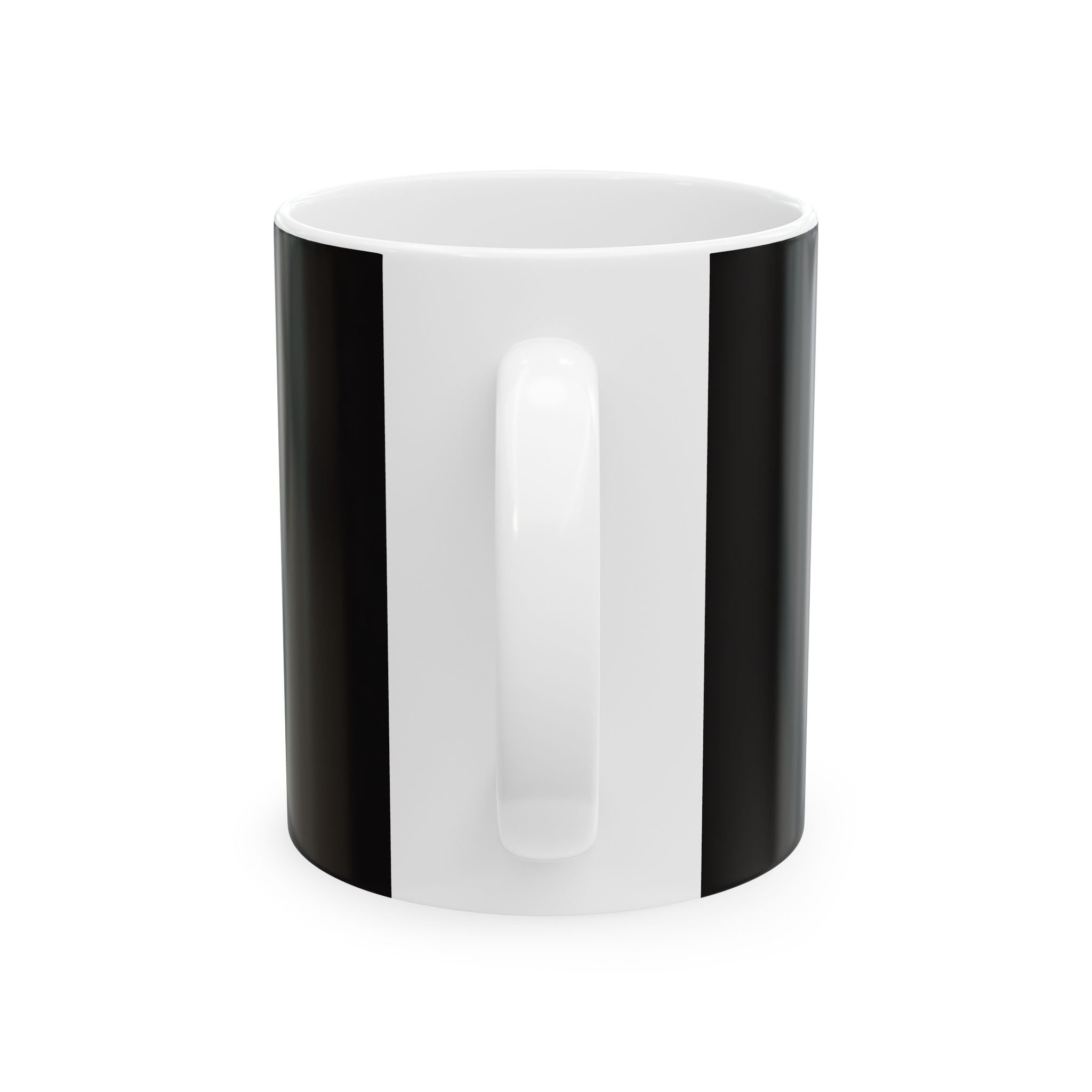 Do Not Touch Me Mug — Black Ceramic Coffee Cup with Menacing Red Eyes & Teeth