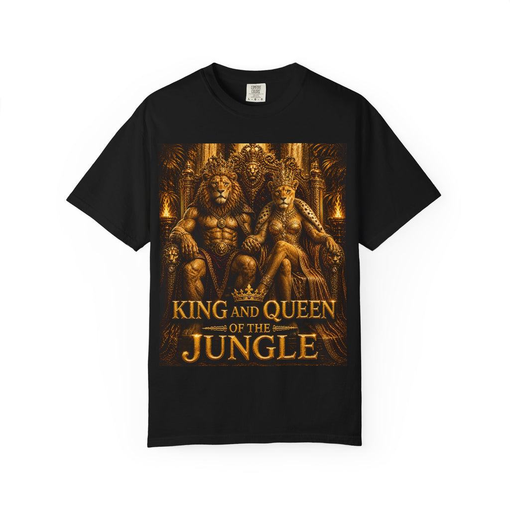 King and Queen of the Jungle T-Shirt — Regal Lion & Lioness Graphic Tee