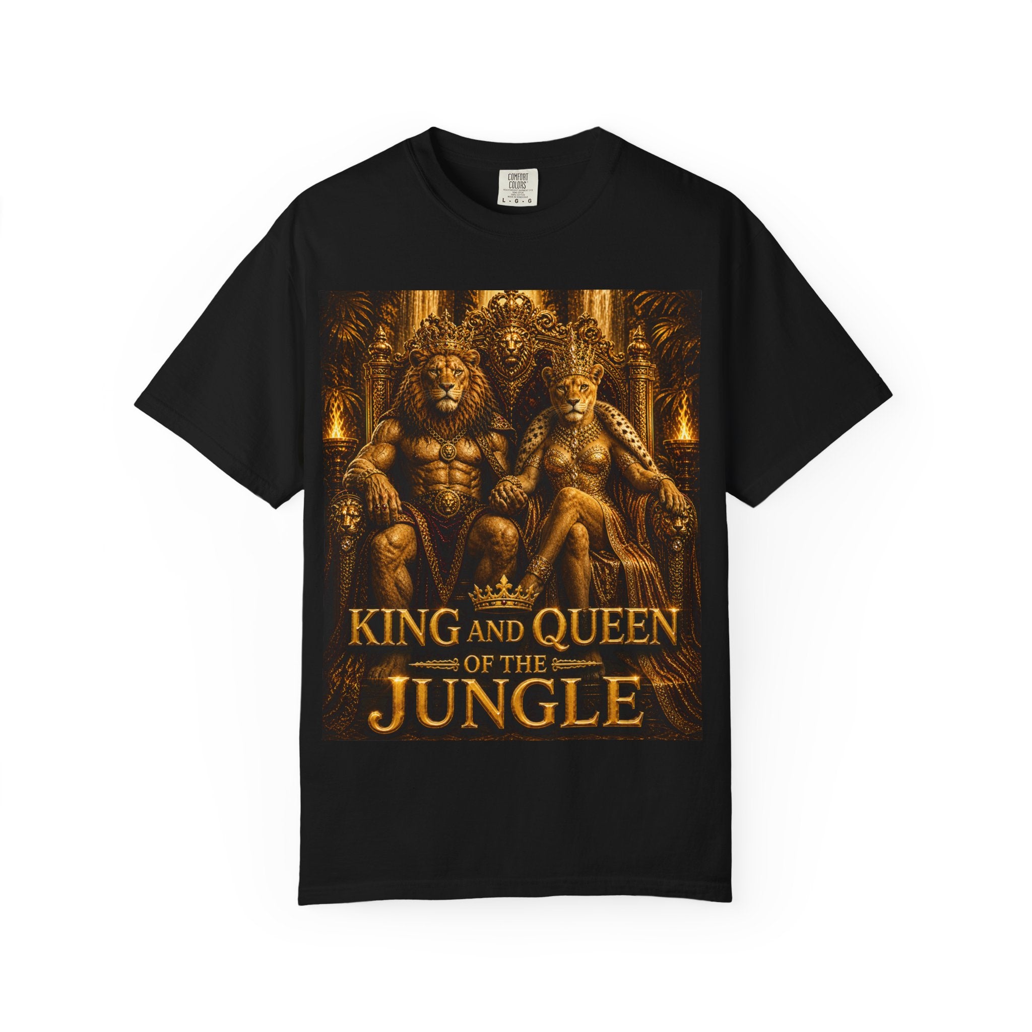 King and Queen of the Jungle T-Shirt — Regal Lion & Lioness Graphic Tee