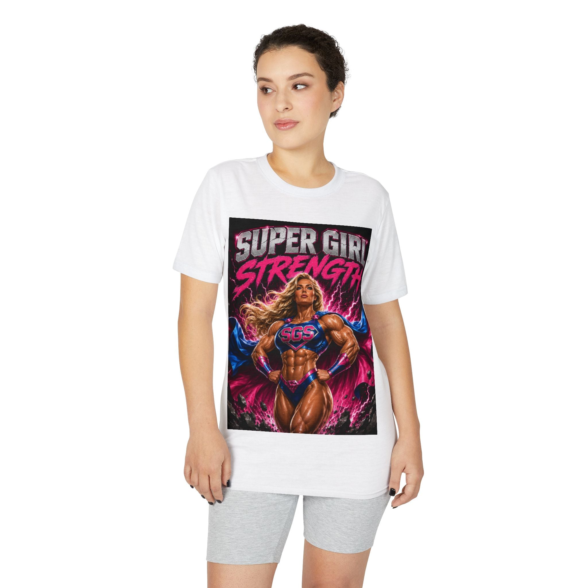 Super Girl Strength T-Shirt — Women's Superhero Fitness Tee