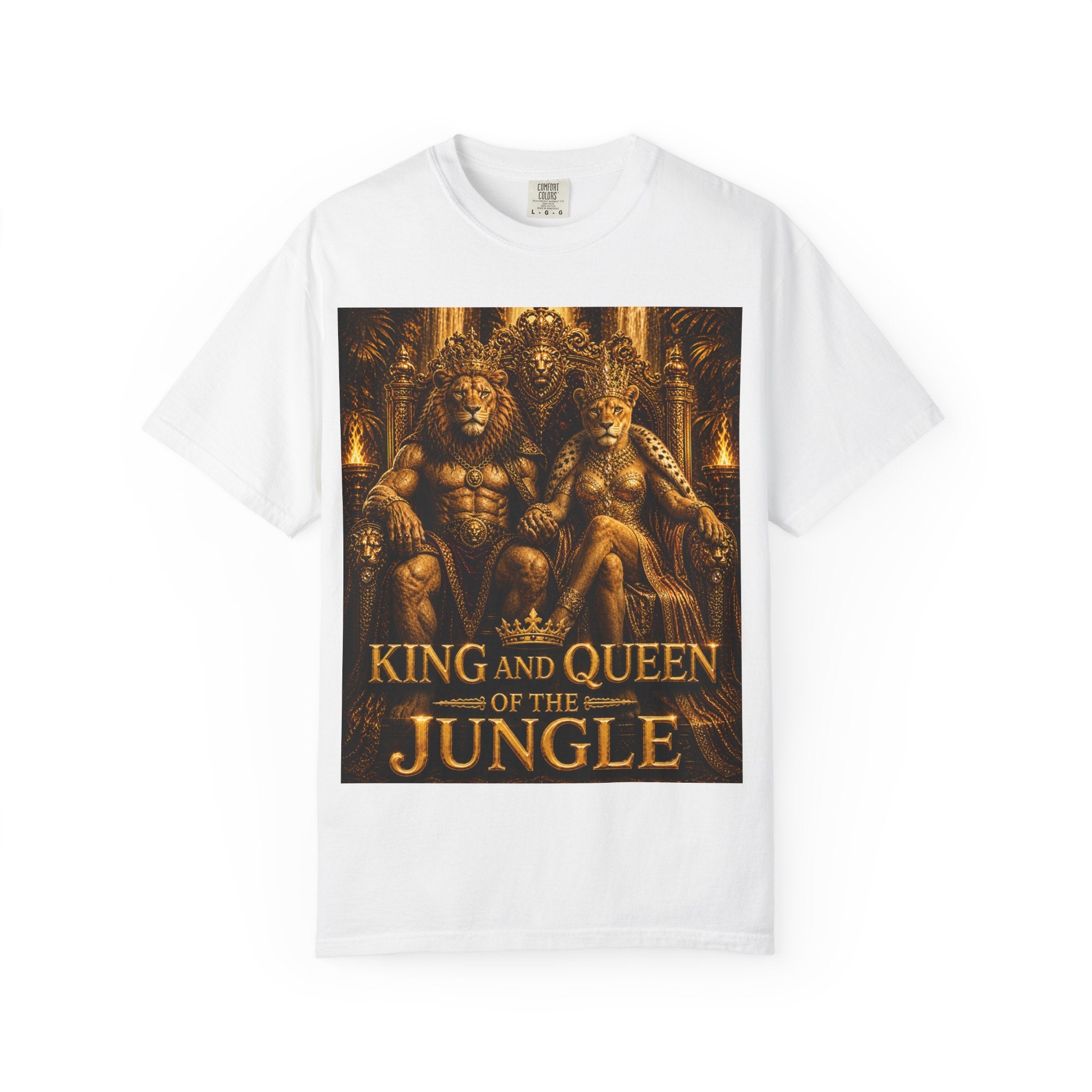 King and Queen of the Jungle T-Shirt — Regal Lion & Lioness Graphic Tee