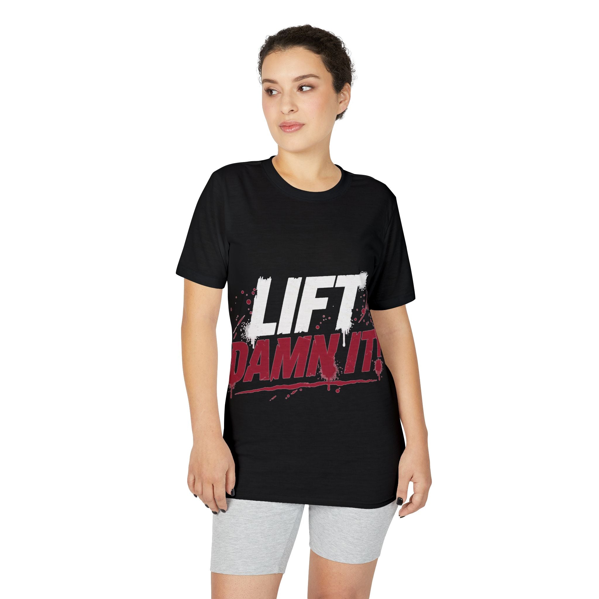Lift Damn It! Performance Gym T‑Shirt — PHF Fitness Motivational Workout Tee