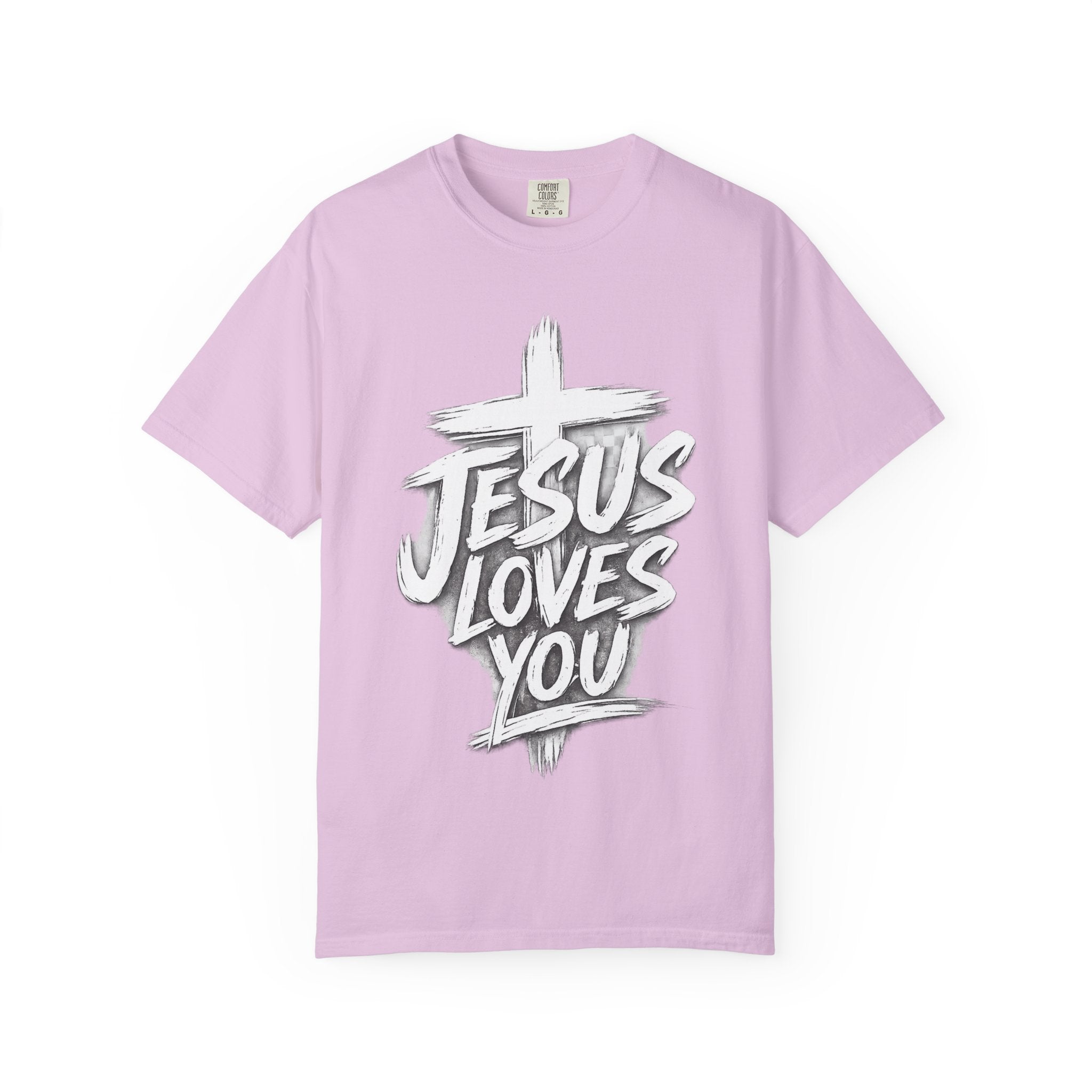 Jesus Loves You T‑Shirt — Faith Graphic Tee with Brushstroke Cross