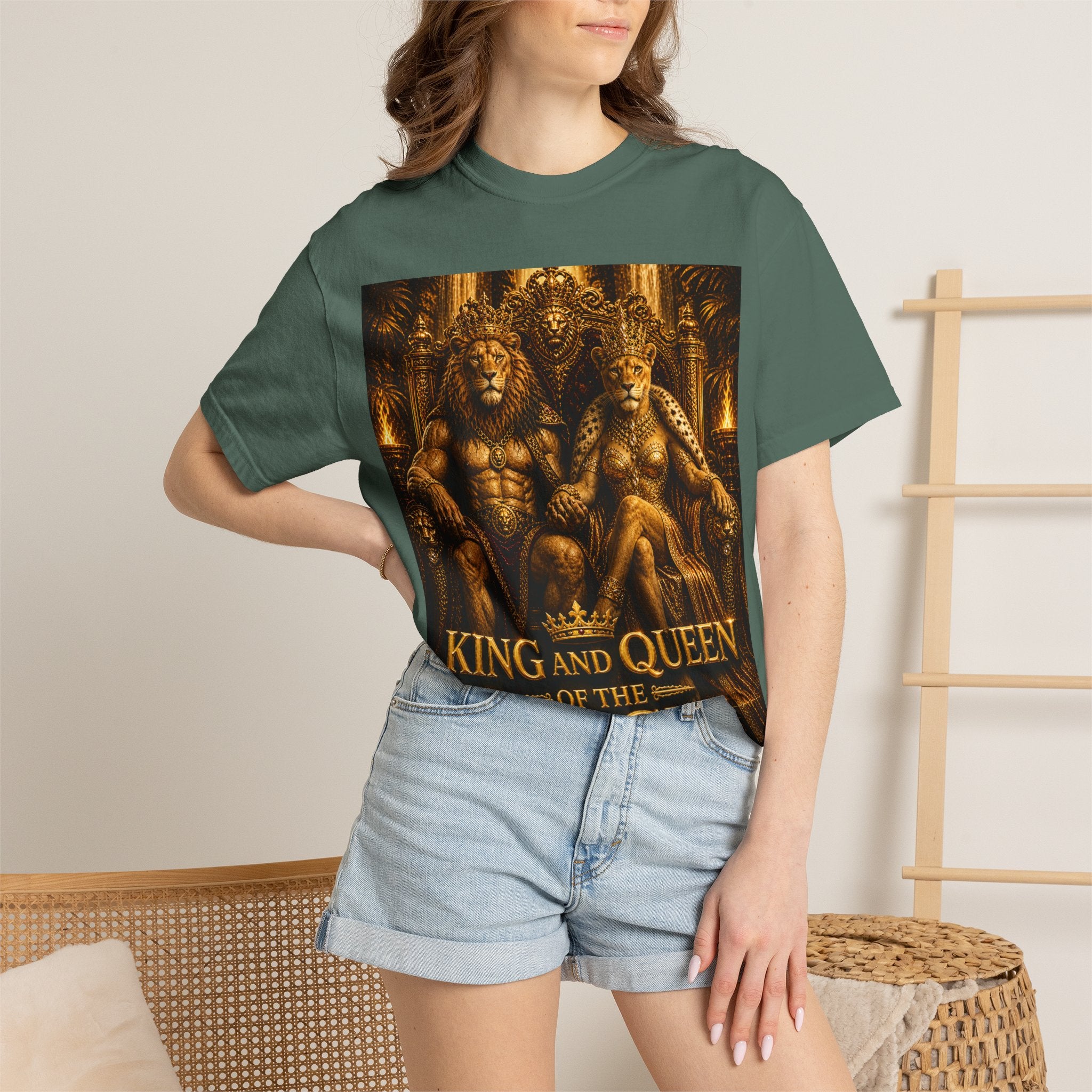 King and Queen of the Jungle T-Shirt — Regal Lion & Lioness Graphic Tee