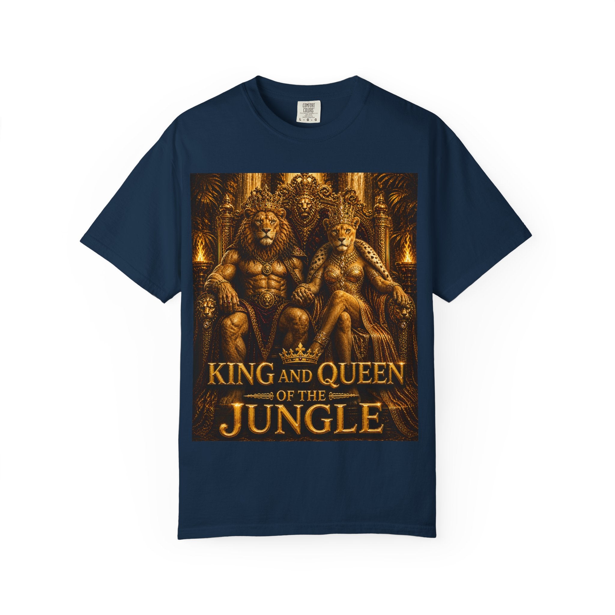 King and Queen of the Jungle T-Shirt — Regal Lion & Lioness Graphic Tee