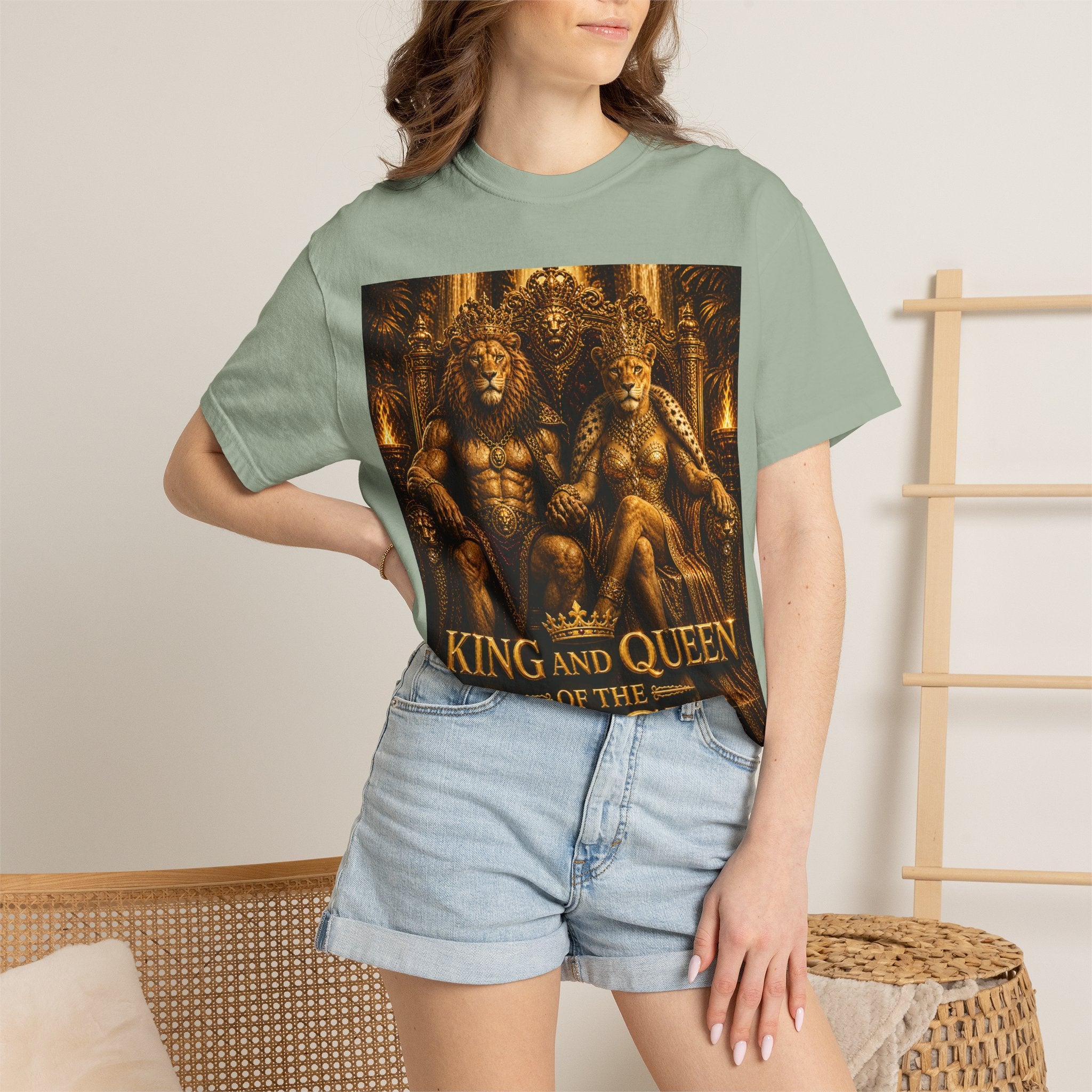 King and Queen of the Jungle T-Shirt — Regal Lion & Lioness Graphic Tee