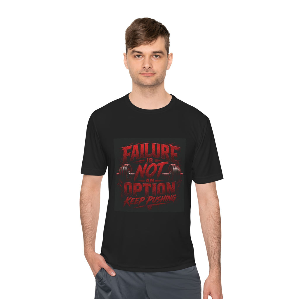 Motivational Gym Tee — "Failure Is Not An Option, Keep Pushing"