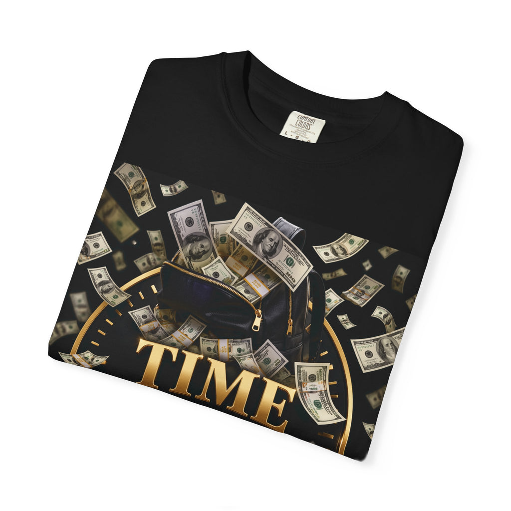 Time Is Money T-Shirt — Graphic Cash & Clock Motivational Tee